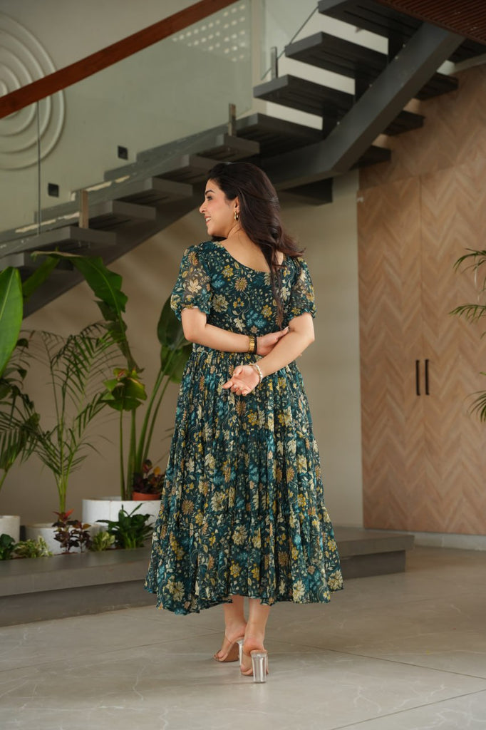 Elegant Printed Faux Georgette Gown ClothsVilla