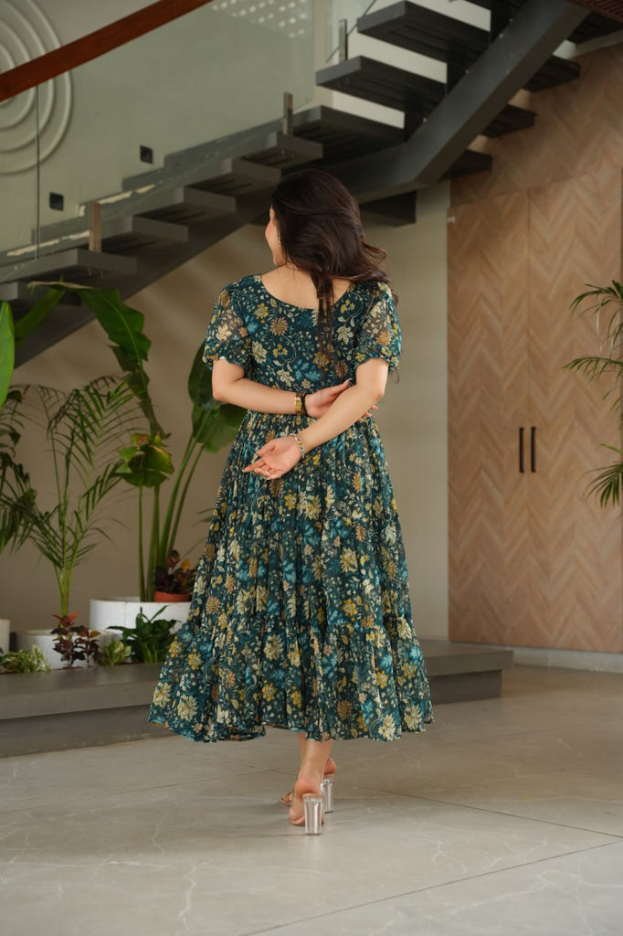 Elegant Printed Faux Georgette Gown ClothsVilla