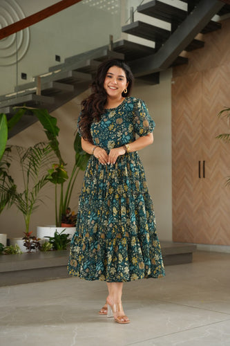 Elegant Printed Faux Georgette Gown ClothsVilla