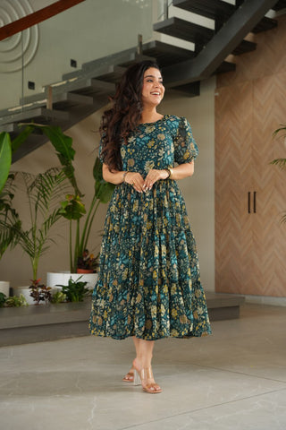 Elegant Printed Faux Georgette Gown ClothsVilla