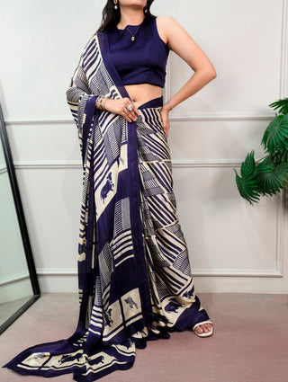 Elegant Satin Chiffon Printed Saree Clothsvilla