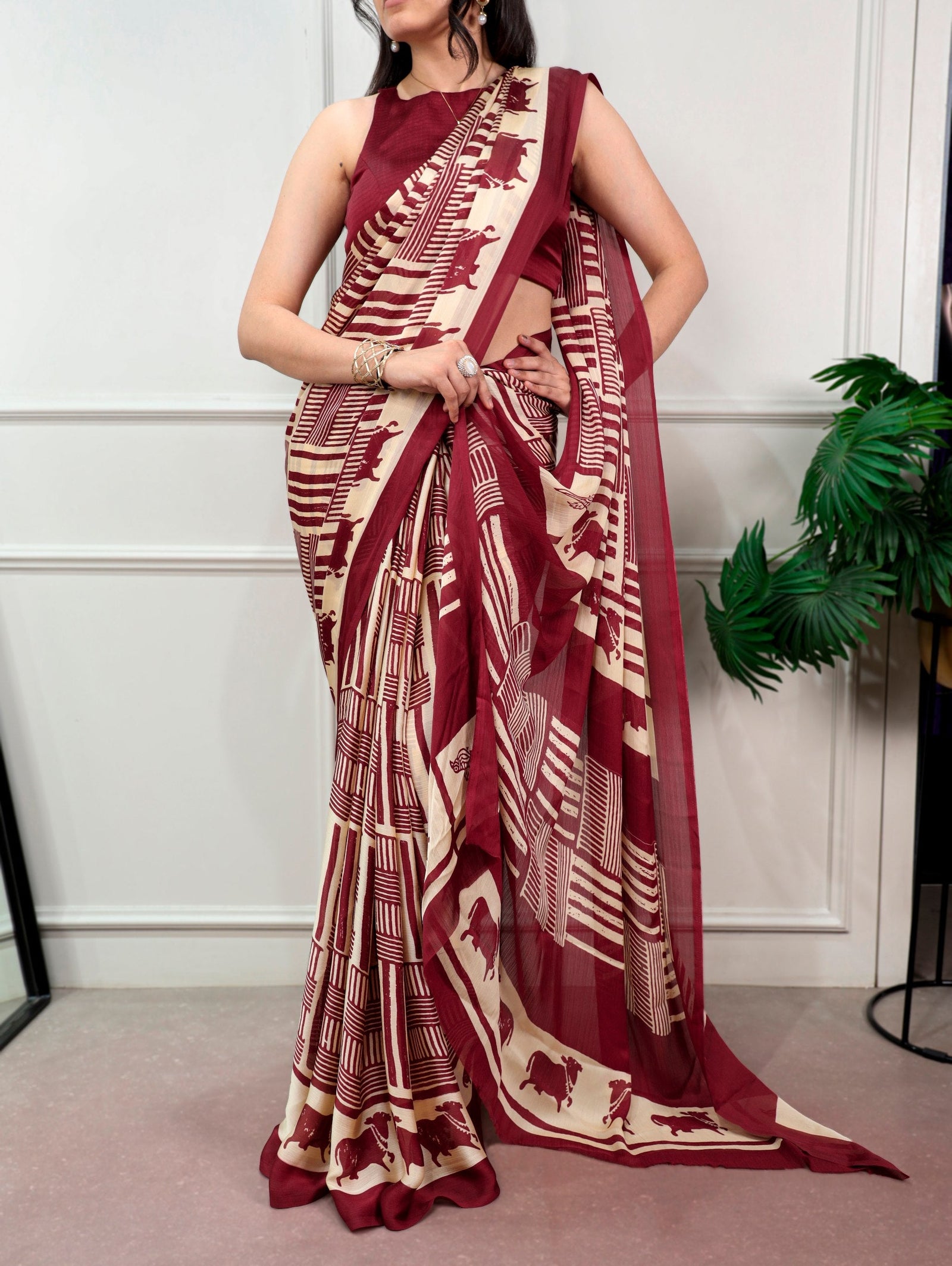 Elegant Satin Chiffon Printed Saree Clothsvilla