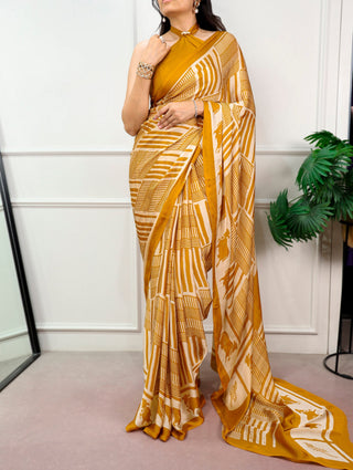 Elegant Satin Chiffon Printed Saree Clothsvilla