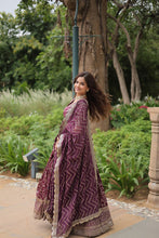 Load image into Gallery viewer, Elegant Wine Jacquard Lehenga Choli with Sequins Embroidery Clothsvilla