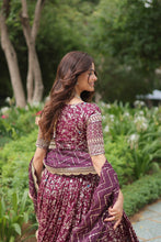 Load image into Gallery viewer, Elegant Wine Jacquard Lehenga Choli with Sequins Embroidery Clothsvilla