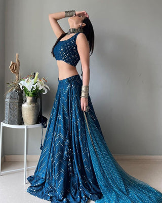 Embroidered Faux Georgette Lehenga Set with Dupatta ClothsVilla