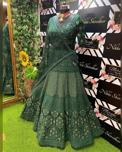 Embroidered Georgette Lehenga Choli Set with Net Dupatta ClothsVilla Main image