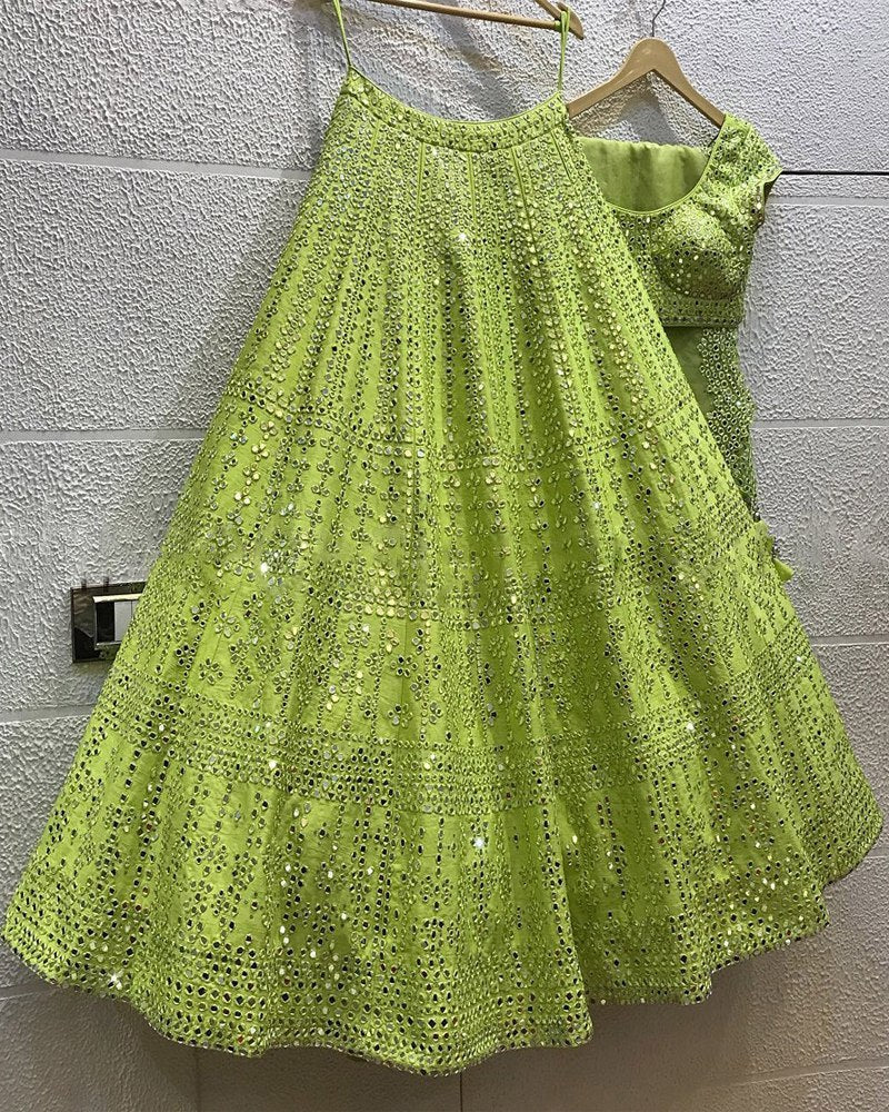 Embroidered Jalpari Silk Lehenga Set with Gota Patti Work ClothsVilla Main image