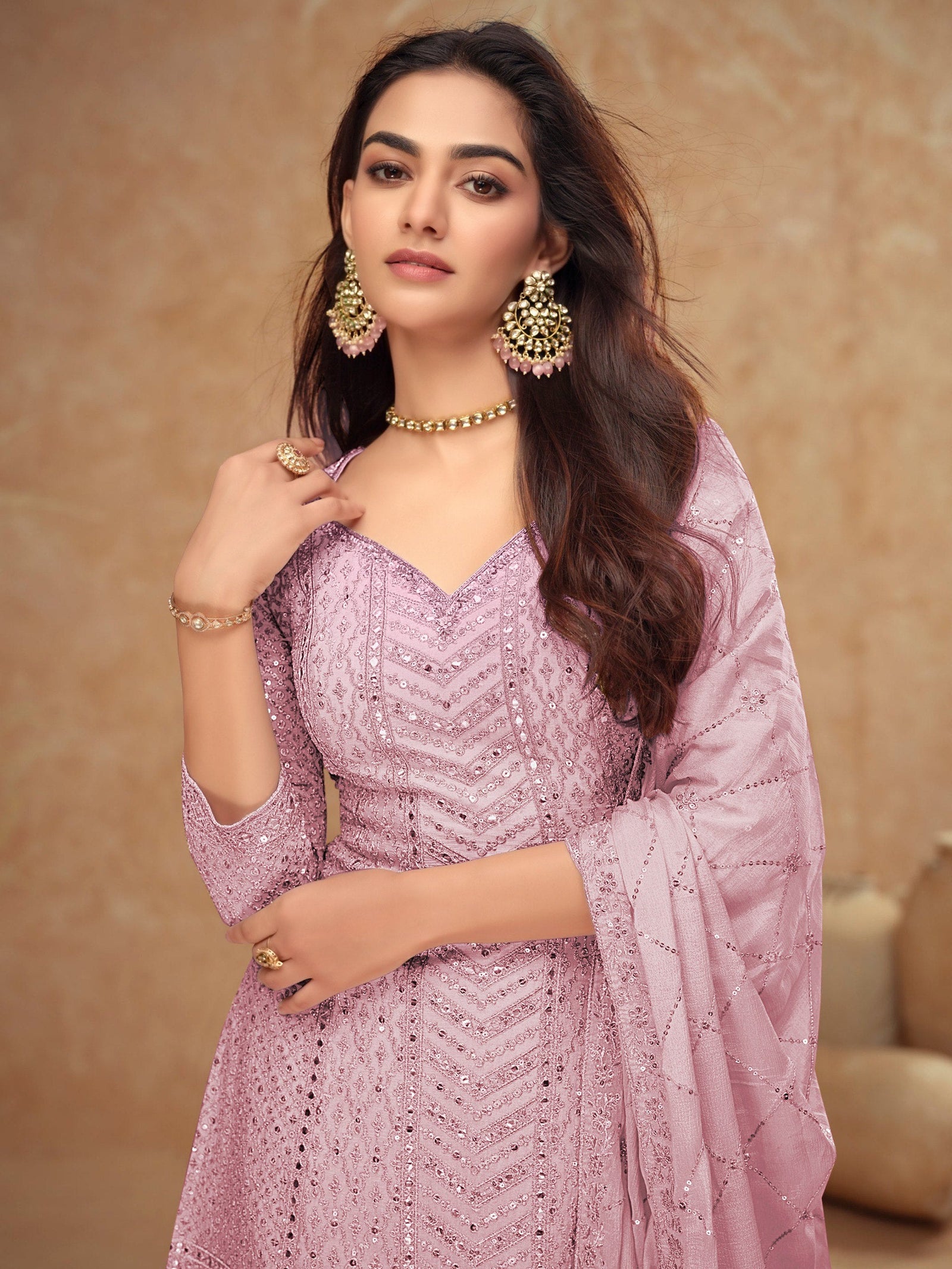 Embroidered Kurta Palazzo Set ClothsVilla