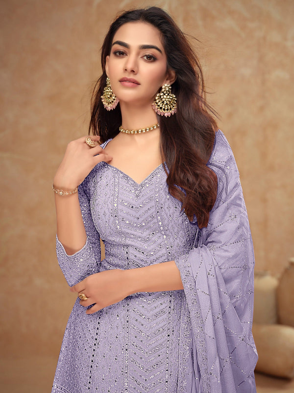 Embroidered Kurta Palazzo Set ClothsVilla