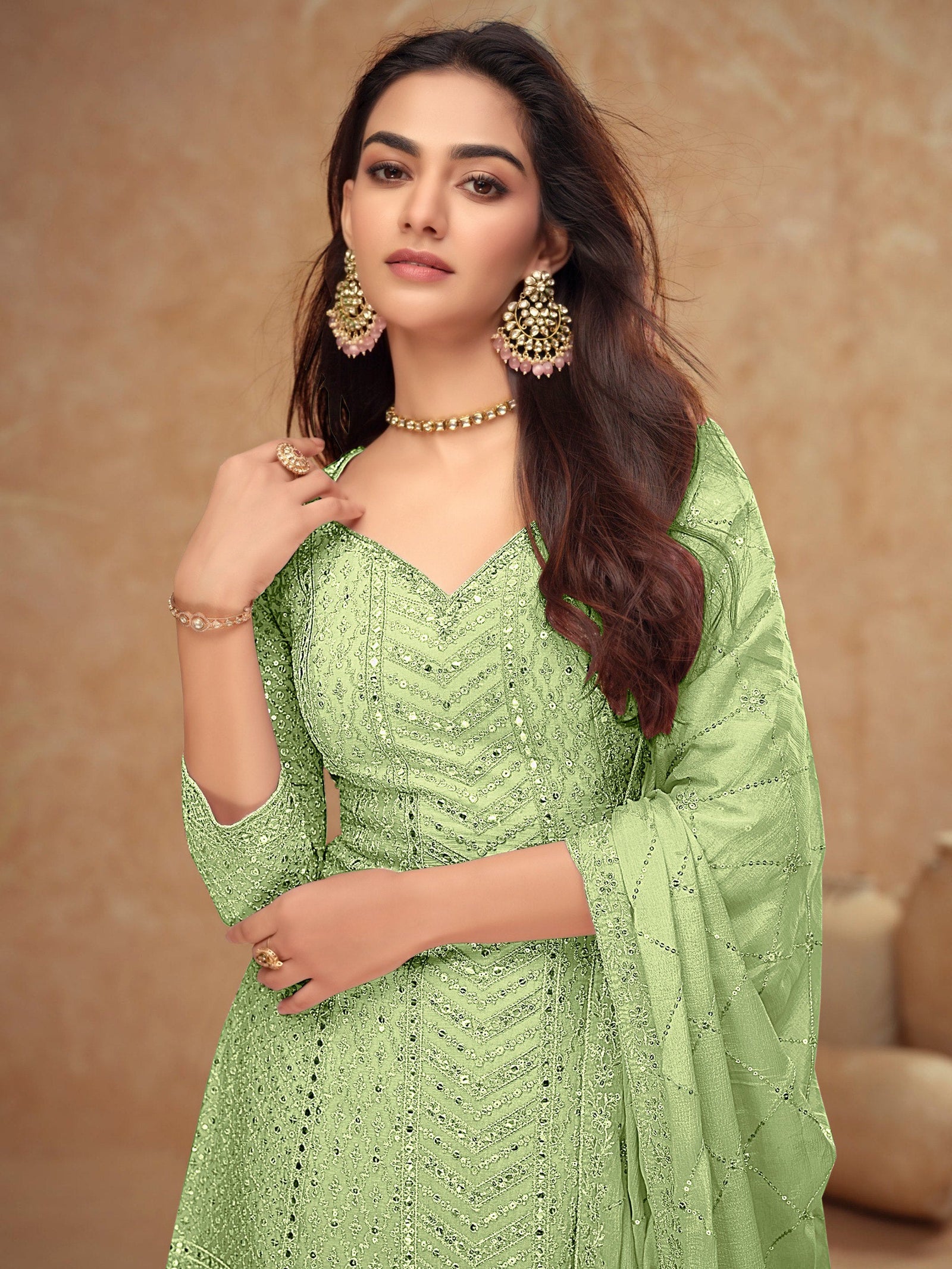 Embroidered Kurta Palazzo Set ClothsVilla