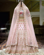 Load image into Gallery viewer, Embroidered Lehenga Set in Silk and Net Fabric ClothsVilla