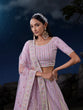 Load image into Gallery viewer, Embroidered Pink Lehenga Choli Set - Soft Net, Thread &amp; Sequin Work ClothsVilla