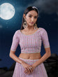 Load image into Gallery viewer, Embroidered Pink Lehenga Choli Set - Soft Net, Thread &amp; Sequin Work ClothsVilla