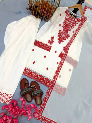 Embroidered Rayon Kurti Palazzo Set ClothsVilla
