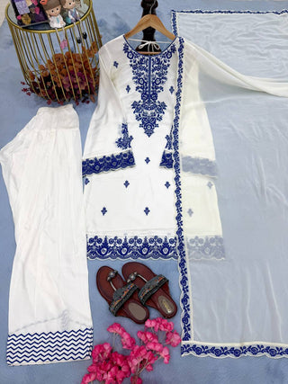 Embroidered Rayon Kurti Palazzo Set ClothsVilla