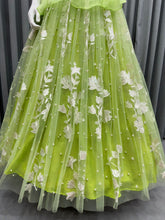 Load image into Gallery viewer, Enchanted Light Green Soft Net Embroidered Designer Lehenga ClothsVilla