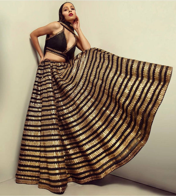 Enchanting Black Lehenga Choli Set with Dupatta for Brides & Bridesmaids ClothsVilla
