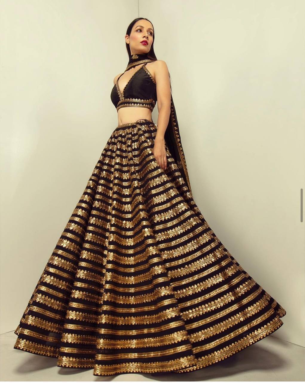 Enchanting Black Lehenga Choli Set with Dupatta for Brides & Bridesmaids ClothsVilla