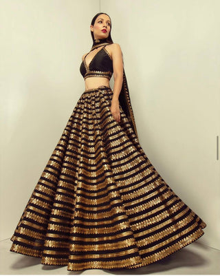 Enchanting Black Lehenga Choli Set with Dupatta for Brides & Bridesmaids ClothsVilla
