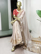 Load image into Gallery viewer, Enchanting Cream Khadi Organza Saree with Two Exquisite Blouse Options ClothsVilla