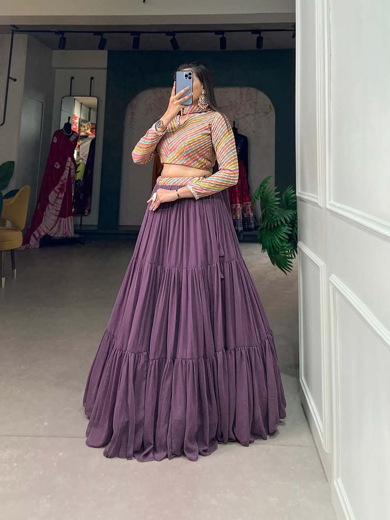 Enchanting Lavender Lehenga Choli: Grace the Wedding Season with Fairytale Elegance ClothsVilla