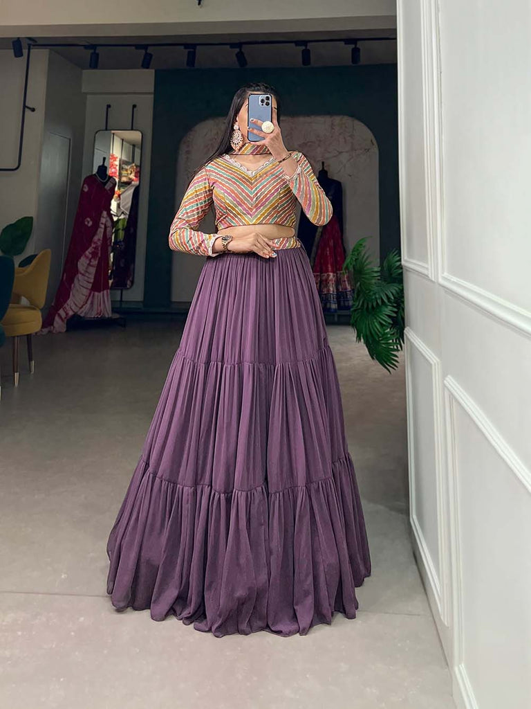 Enchanting Lavender Lehenga Choli: Grace the Wedding Season with Fairytale Elegance ClothsVilla