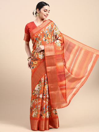 Enchanting Orange Dola Silk Saree - Perfect for the Wedding Season ClothsVilla