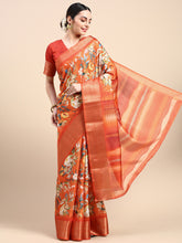 Load image into Gallery viewer, Enchanting Orange Dola Silk Saree - Perfect for the Wedding Season ClothsVilla