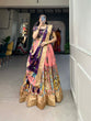 Load image into Gallery viewer, Enchanting Peach Dola Silk Lehenga Choli with Kalamkari Print ClothsVilla