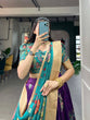Load image into Gallery viewer, Enchanting Purple Dola Silk Lehenga Choli with Kalamkari Print ClothsVilla