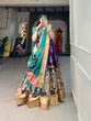 Load image into Gallery viewer, Enchanting Purple Dola Silk Lehenga Choli with Kalamkari Print ClothsVilla
