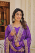 Load image into Gallery viewer, Enchanting Purple Russian Silk Gown-Dupatta Set with Exquisite Sequined Embroidery and Lace Border ClothsVilla