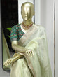 Load image into Gallery viewer, Enchanting Sea Green Khadi Organza Saree with Two Exquisite Blouse Options ClothsVilla