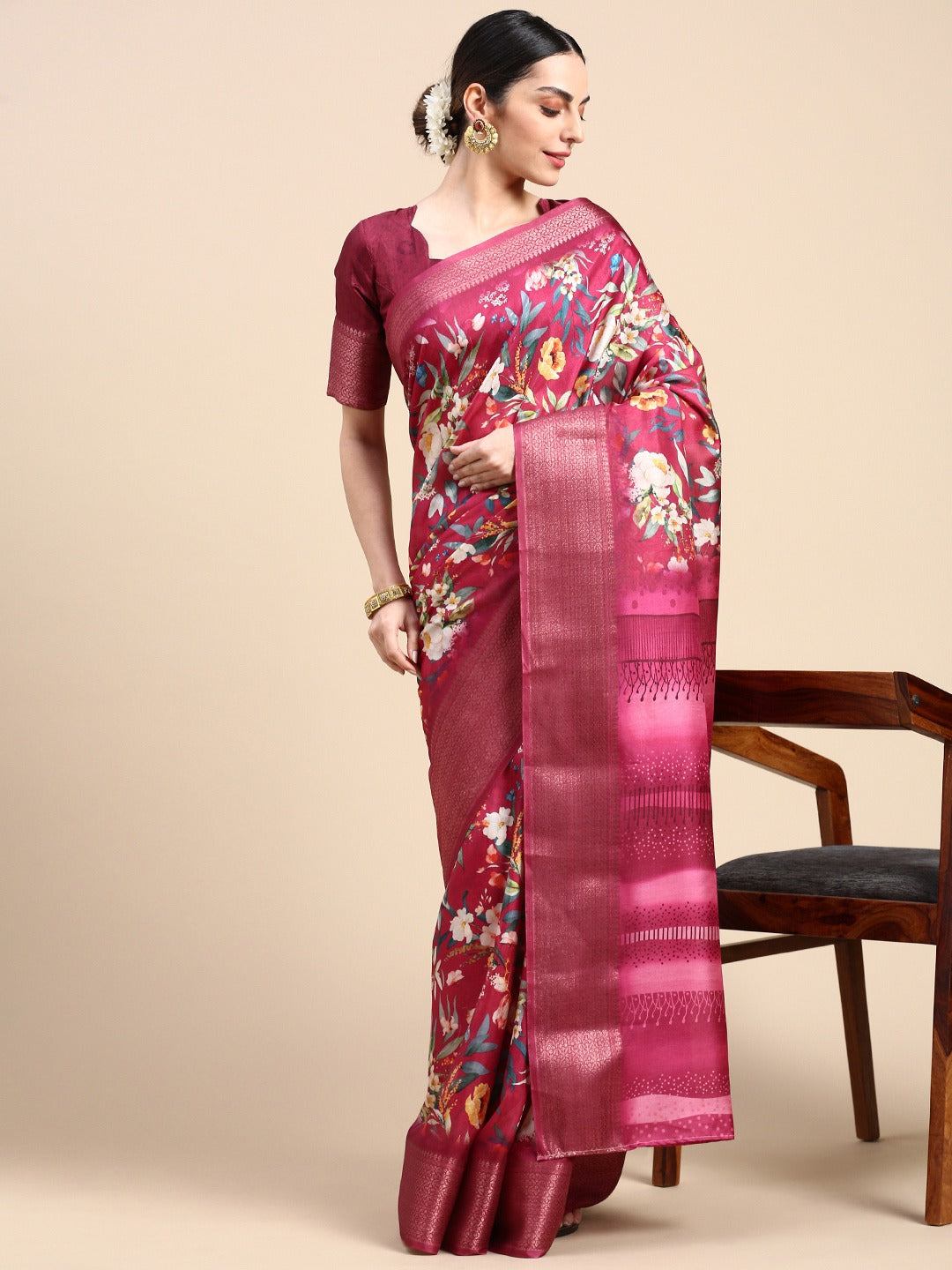 Enchanting Wine Dola Silk Saree - Perfect for the Wedding Season ClothsVilla