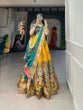 Load image into Gallery viewer, Enchanting Yellow Dola Silk Lehenga Choli with Kalamkari Print ClothsVilla