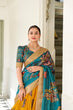 Load image into Gallery viewer, Enchanting Yellow Dola Silk Lehenga Choli with Kalamkari Print ClothsVilla