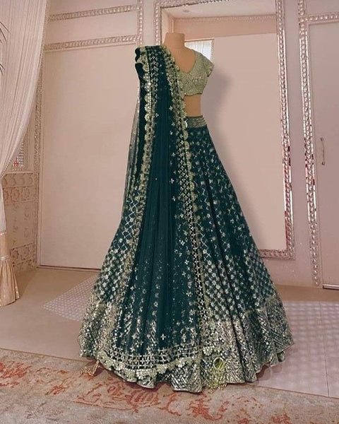 Enthralling Faux Georgette Lehenga Choli Set with Jari, Sequence & Paper Mirror Work ClothsVilla Main image