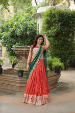 Load image into Gallery viewer, Trending Jequard Lehenga Choli with Russian Silk Embroidered Dupatta – Elegant Orange ClothsVilla