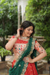 Load image into Gallery viewer, Trending Jequard Lehenga Choli with Russian Silk Embroidered Dupatta – Elegant Orange ClothsVilla
