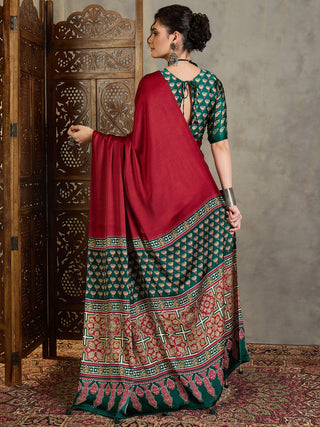 Eshanya Stylish Semi Modal Saree for Party & Festive Wear ClothsVilla