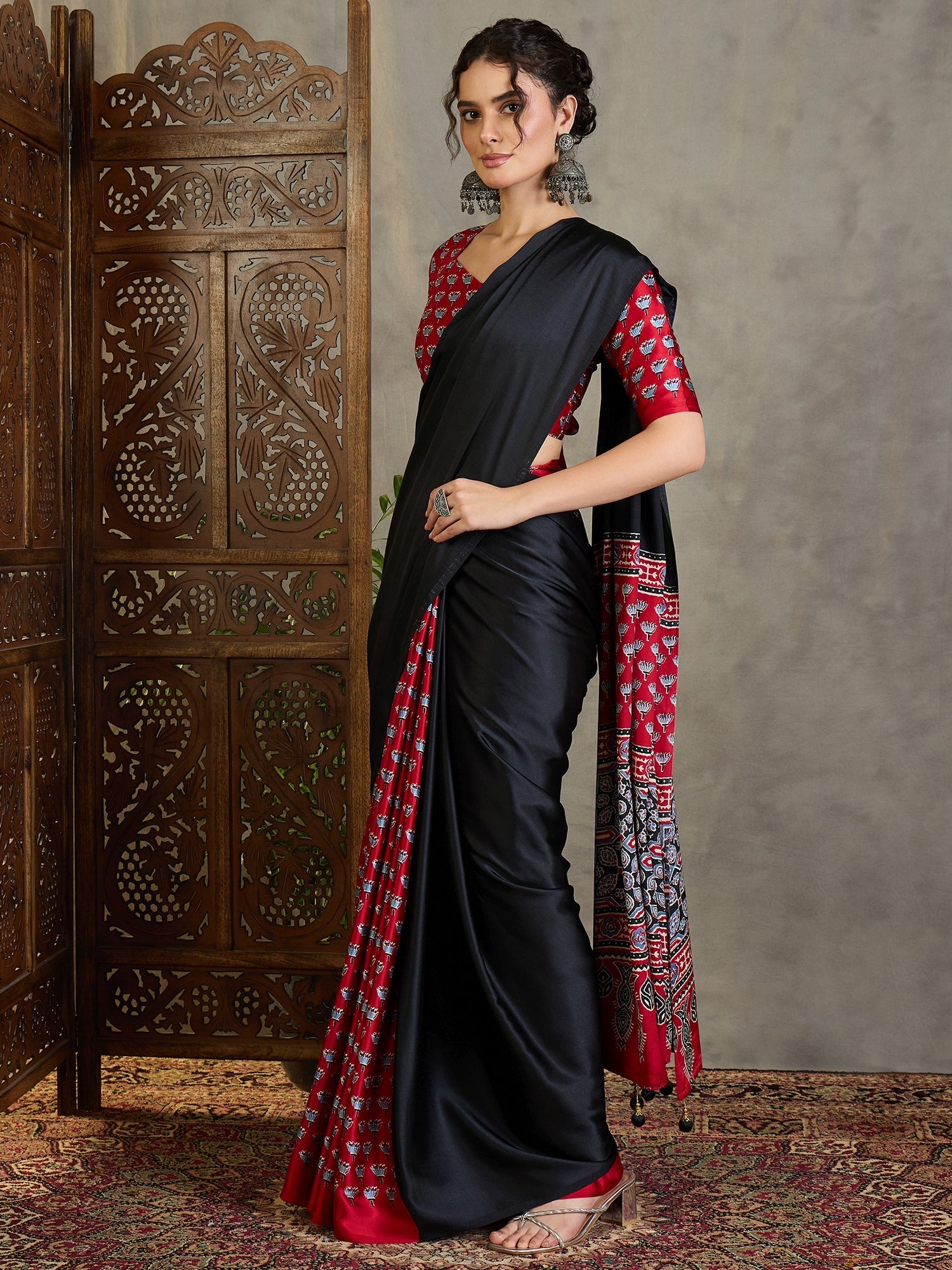 Eshanya Stylish Semi Modal Saree for Party & Festive Wear ClothsVilla