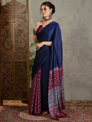 Eshanya Stylish Semi Modal Saree for Party & Festive Wear ClothsVilla