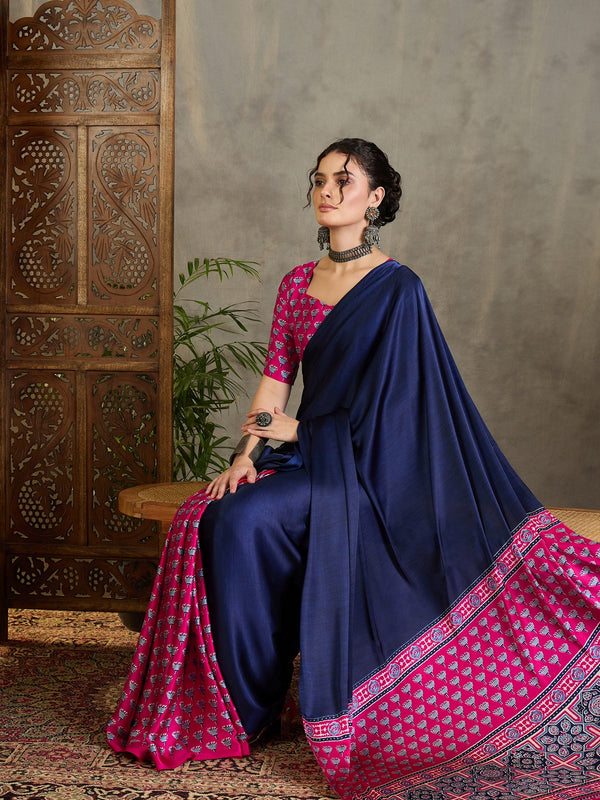 Eshanya Stylish Semi Modal Saree for Party & Festive Wear ClothsVilla