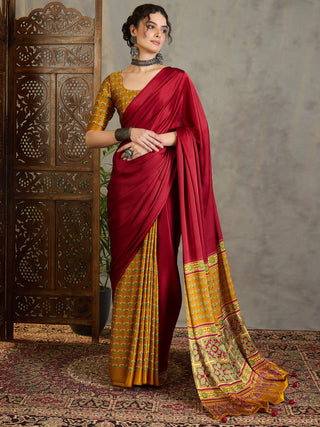 Eshanya Stylish Semi Modal Saree for Party & Festive Wear ClothsVilla