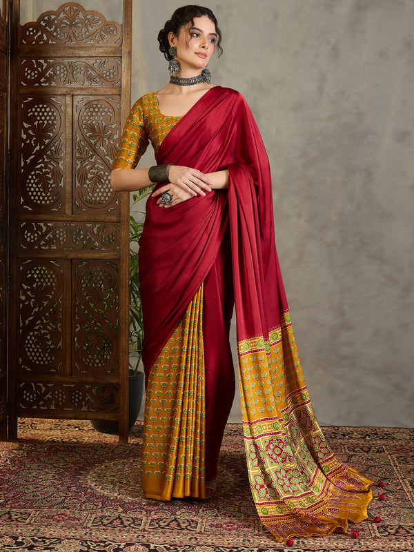 Eshanya Stylish Semi Modal Saree for Party & Festive Wear ClothsVilla