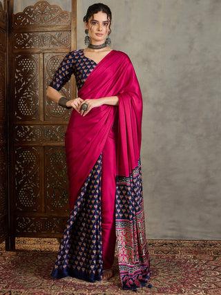 Eshanya Stylish Semi Modal Saree for Party & Festive Wear ClothsVilla