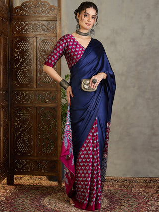 Eshanya Stylish Semi Modal Saree for Party & Festive Wear ClothsVilla