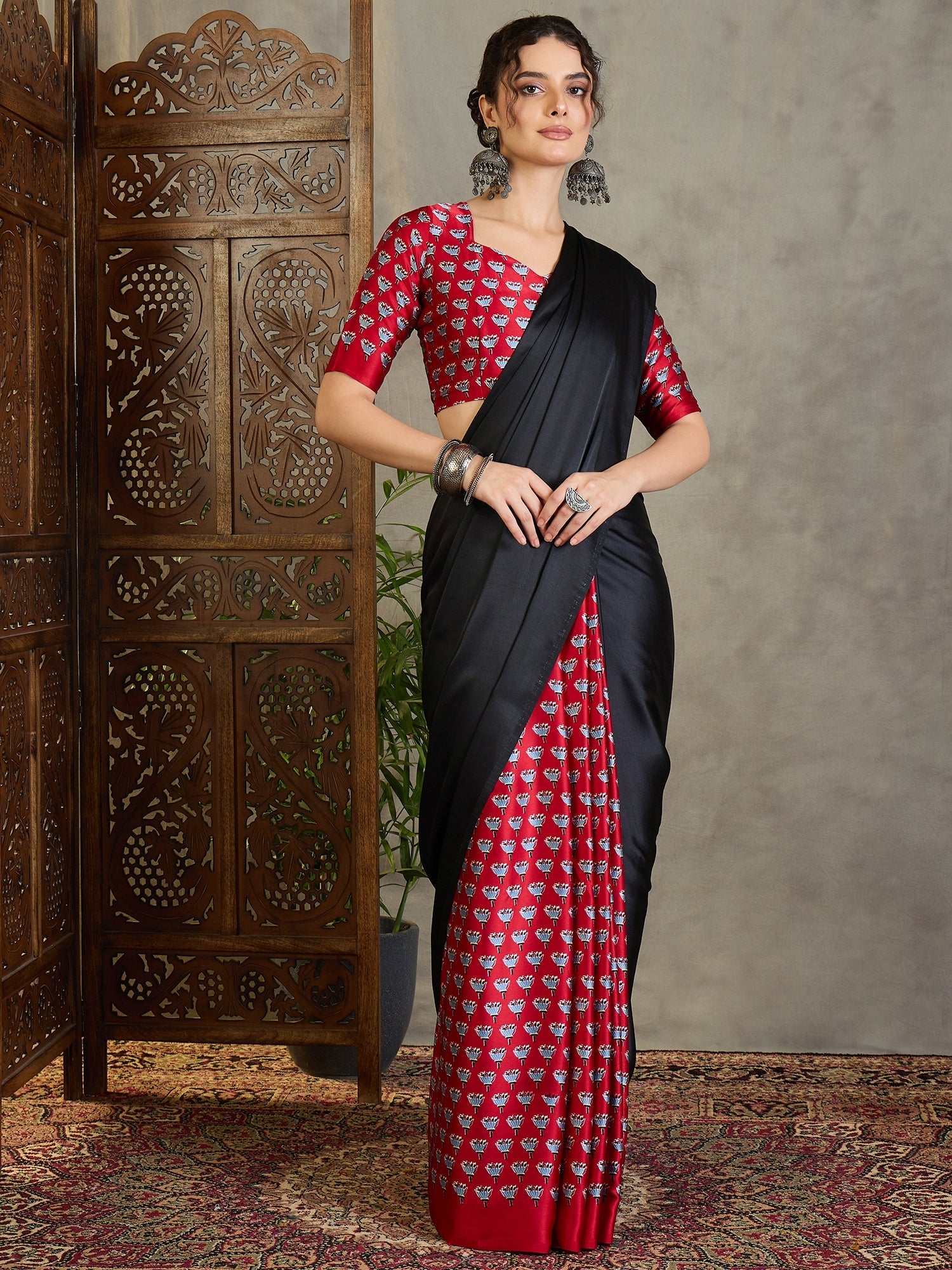 Eshanya Stylish Semi Modal Saree for Party & Festive Wear ClothsVilla