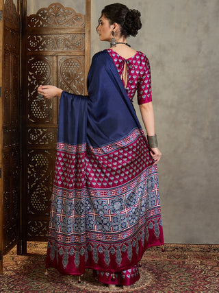 Eshanya Stylish Semi Modal Saree for Party & Festive Wear ClothsVilla